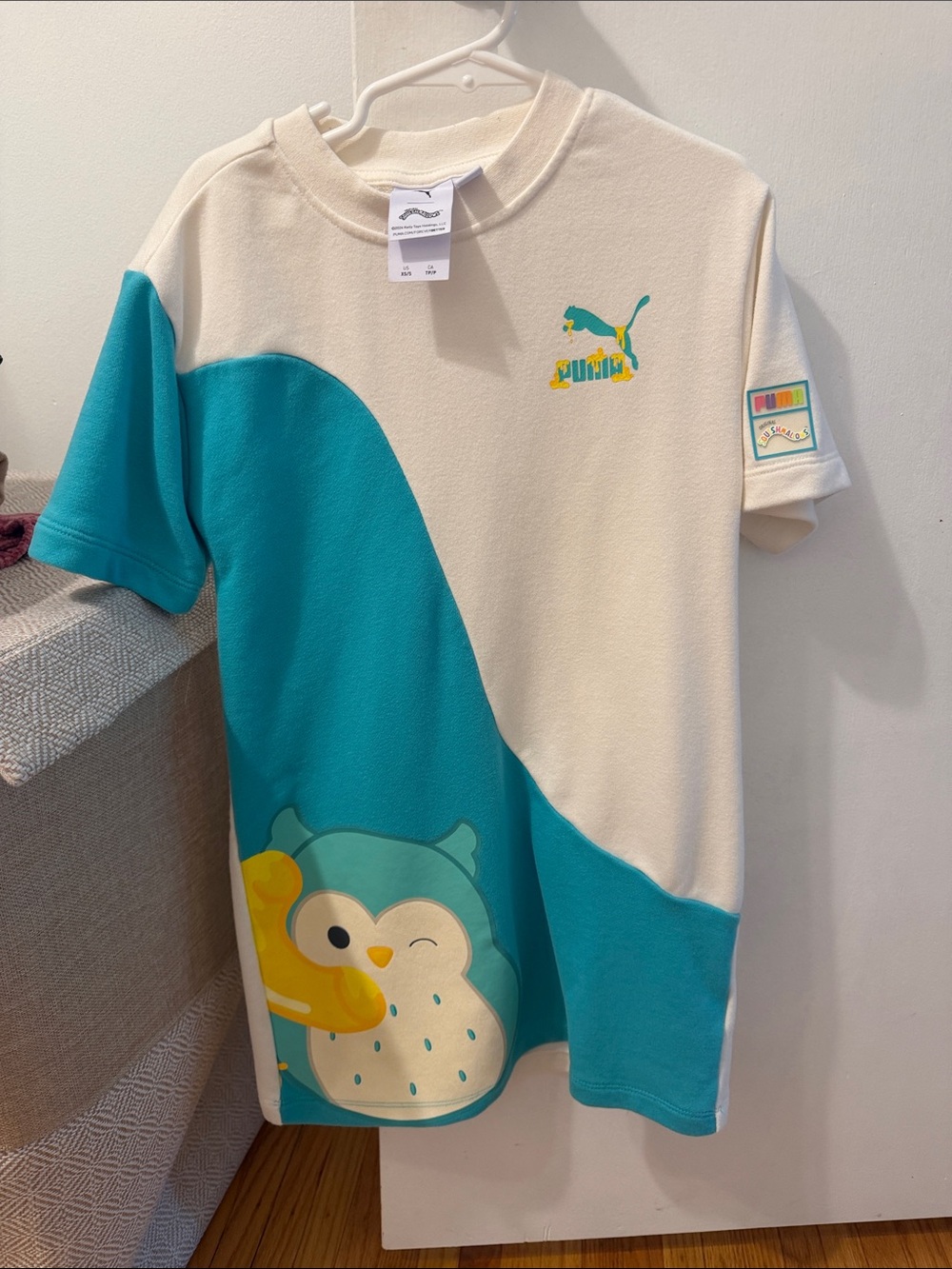 Puma Cream & Teal Kids Owl Graphic Tee